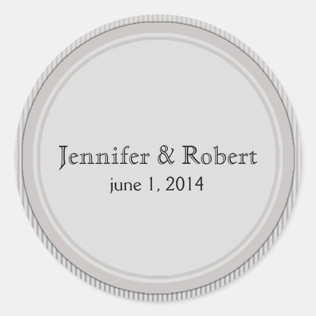 Art Deco Elegant Stripe Classic Round Sticker (Front)
