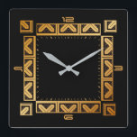 Art Deco elegant style Square Wall Clock<br><div class="desc">Great clock design. You will love it like others. Be free to use this design for other product you like or to customise and add your text. Follow me for more. Thank you. Have a nice day.</div>