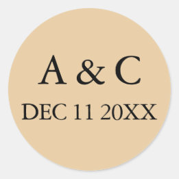 Art Deco Elegant Wedding Classic Round Sticker