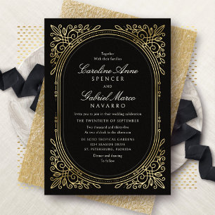 Art Deco Elegant Wedding Foil Invitation