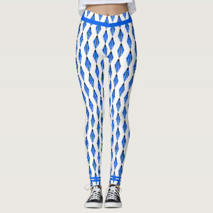 Art deco element in deep blue Leggings