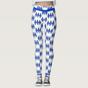 Art deco element in deep blue Leggings