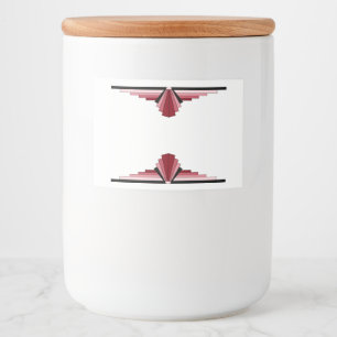Art deco element in deep red food label