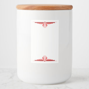 Art deco element in deep red food label