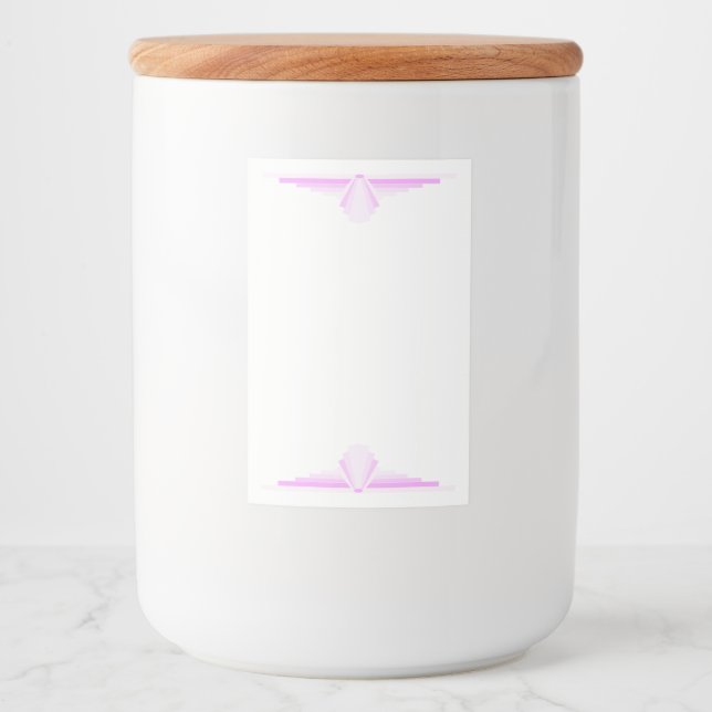 Art deco element in light pink food label (Front)