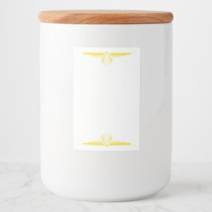 Art deco element in light yellow food label