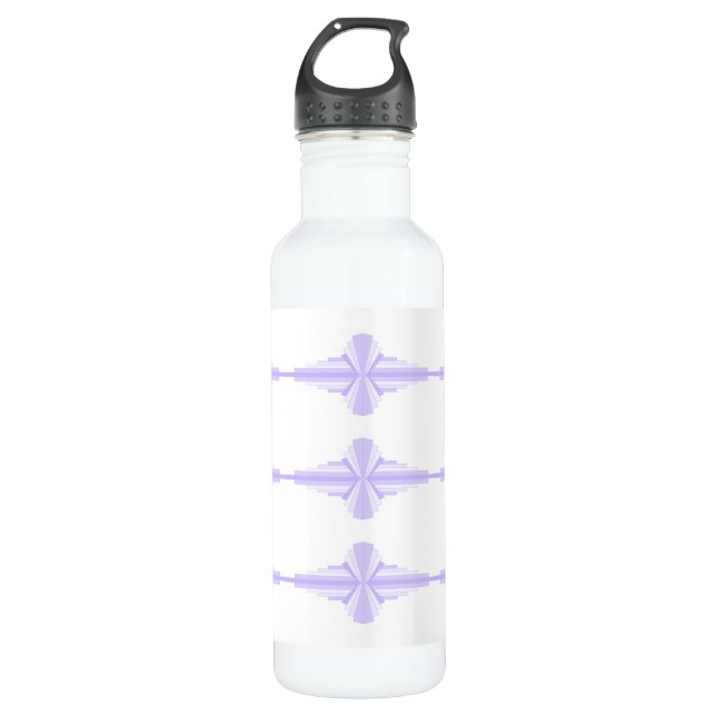 Art deco element in lilac & purple 710 ml water bottle (Front)