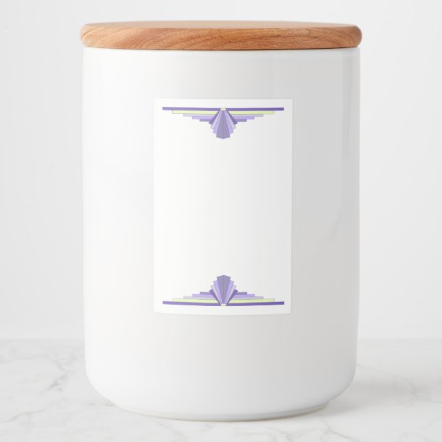 Art deco element in purple & lemon food label (Front)