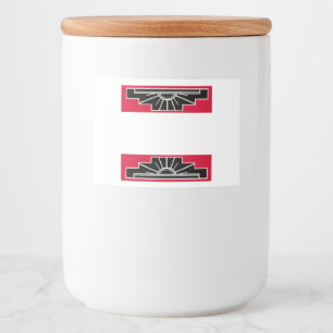 Art deco element in red food label