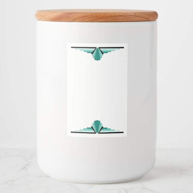 Art deco element in teal food label (Front)
