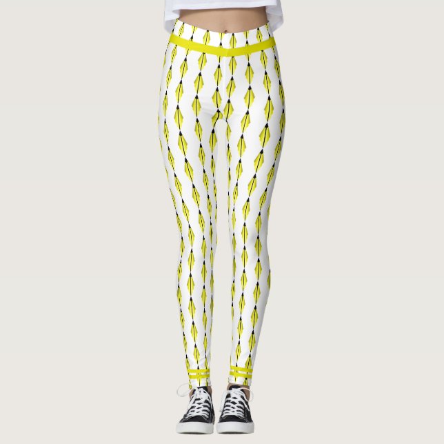 Art deco element in yellow Leggings (Front)