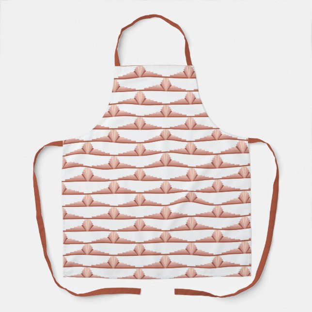 Art deco elements in a rose gold palette apron (Front)