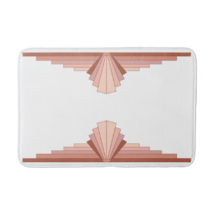 Art deco elements in a rose gold palette bath mat