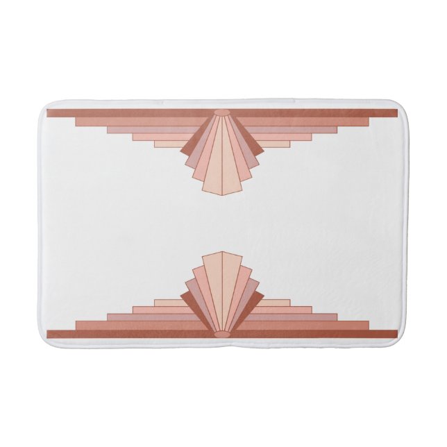 Art deco elements in a rose gold palette bath mat (Front)
