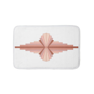 Art deco elements in a rose gold palette bath mat