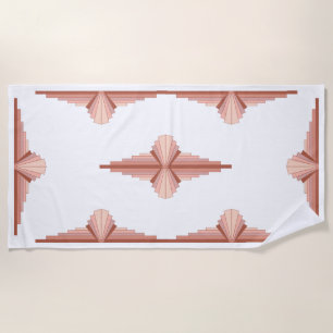 Art deco elements in a rose gold palette beach towel