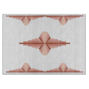 Art deco elements in a rose gold palette cutting board