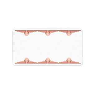 Art deco elements in a rose gold palette label