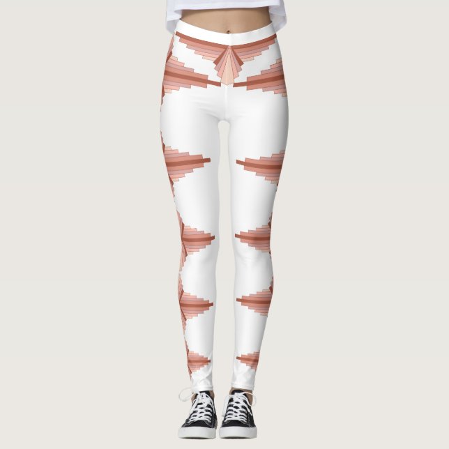Art deco elements in a rose gold palette leggings (Front)