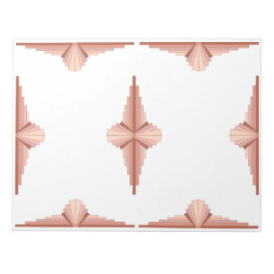 Art deco elements in a rose gold palette notepad