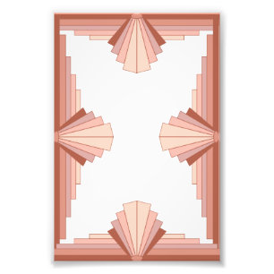 Art deco elements in a rose gold palette photo print