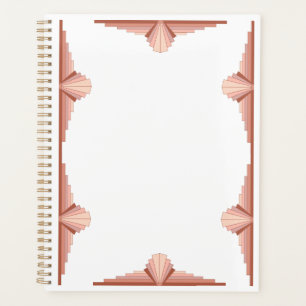 Art deco elements in a rose gold palette planner