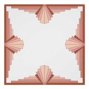 Art deco elements in a rose gold palette poster
