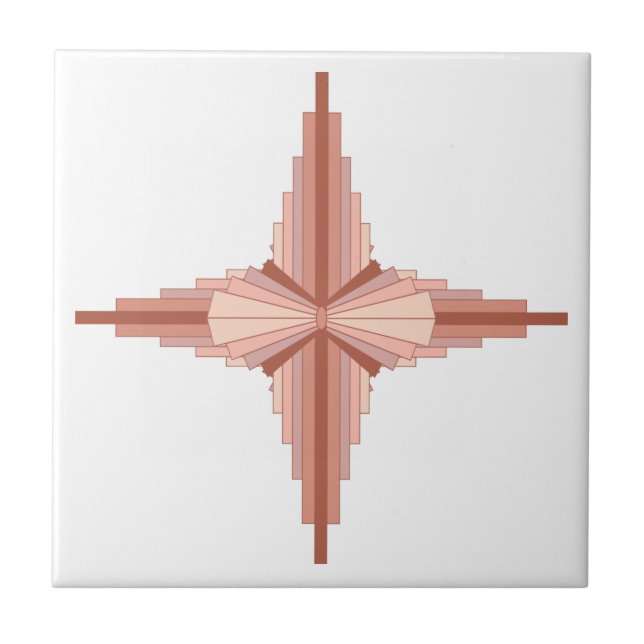 Art deco elements in a rose gold palette tile (Front)