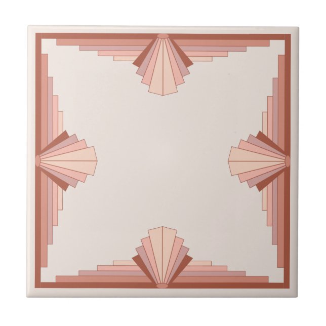 Art deco elements in a rose gold palette tile (Front)