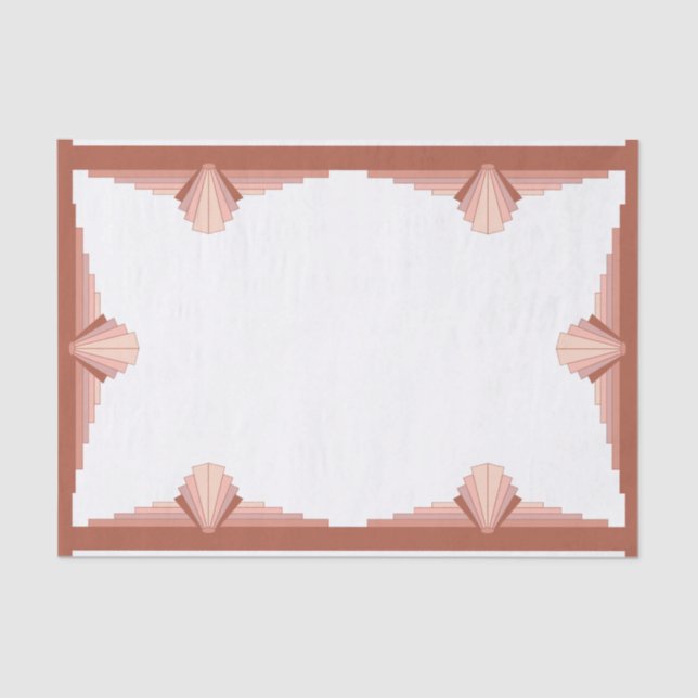 Art deco elements in a rose gold palette tissue paper (Front)