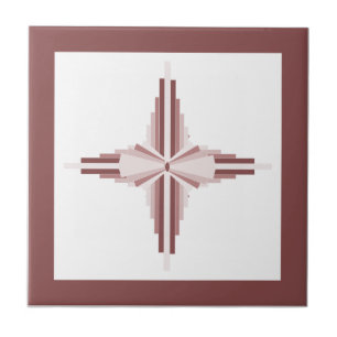Art deco elements in brown tile