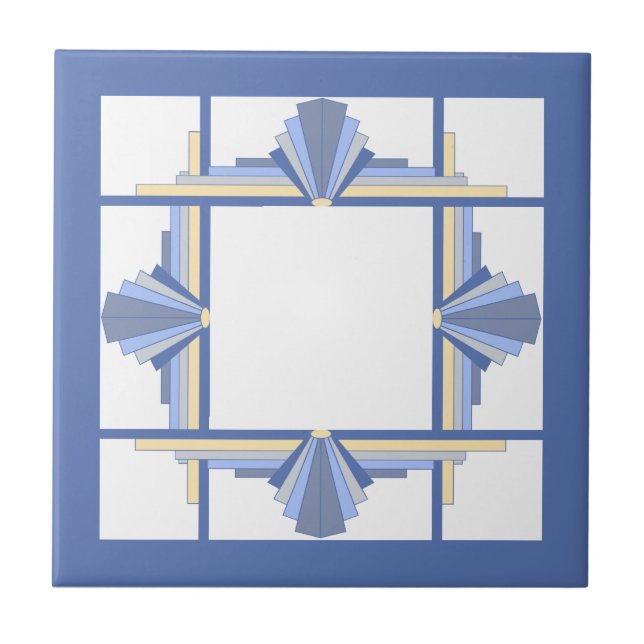 Art deco elements in cream & ash blue tile (Front)
