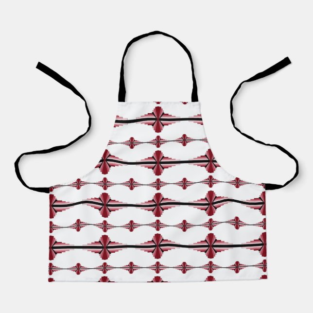 Art deco elements in crimson apron (Front)
