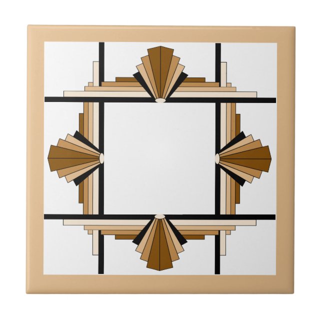 Art deco elements in dark & light tan tile (Front)