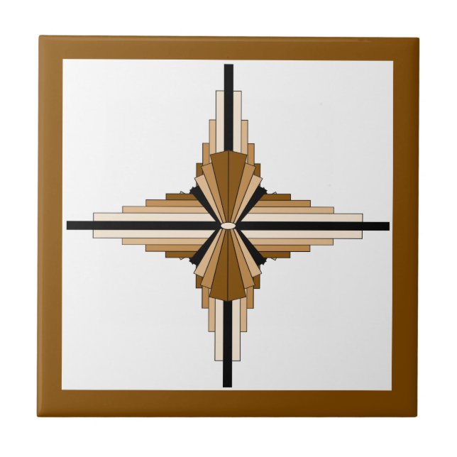 Art deco elements in dark & light tan tile (Front)