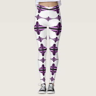 Art deco elements in dark plum leggings