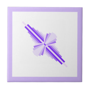 Art deco elements in deep and light purple tile