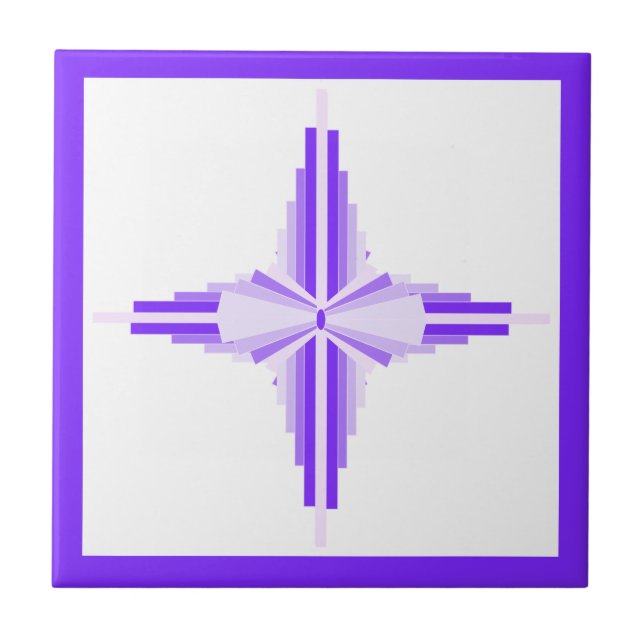 Art deco elements in deep and light purples tile (Front)