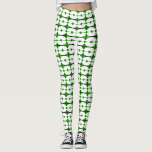 Art deco elements in deep green leggings