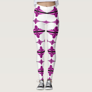 Art deco elements in deep pink Leggings