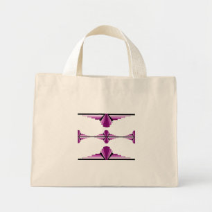 Art deco elements in deep pink mini tote bag