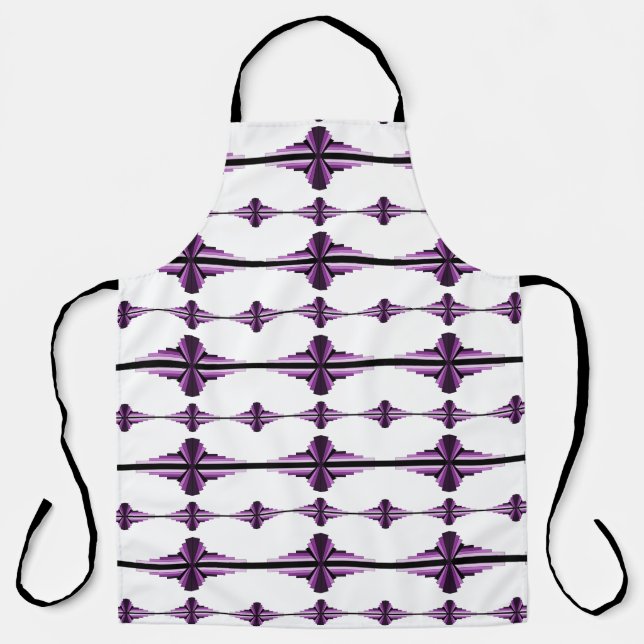 Art deco elements in deep plum apron (Front)
