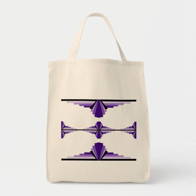 Art deco elements in deep purple tote bag (Front)