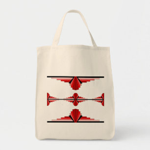 Art deco elements in deep red  tote bag
