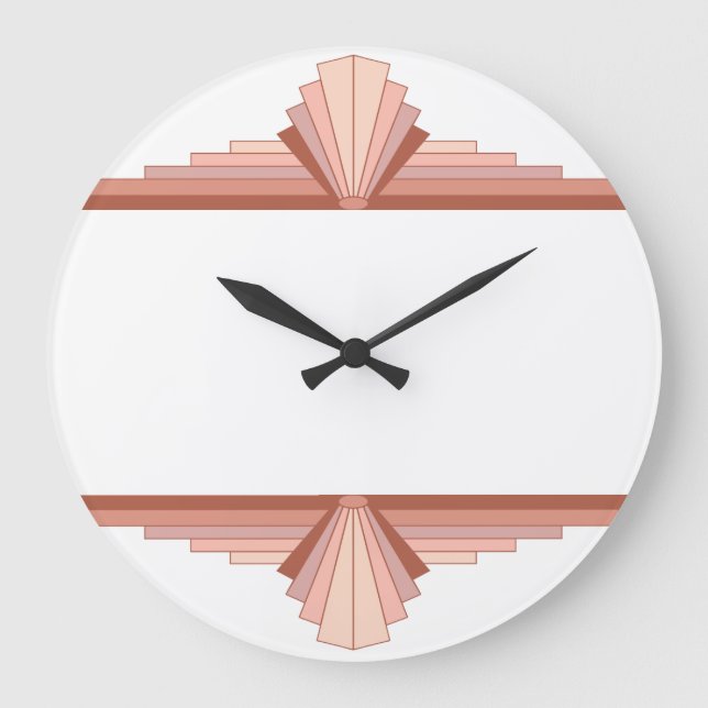 Art deco elements in full rose gold03 large clock (Front)