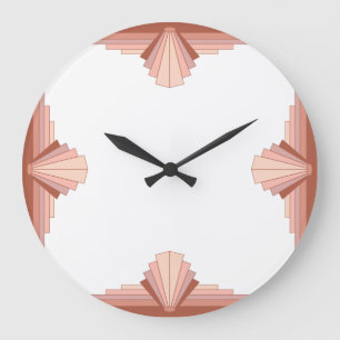 Art deco elements in full rose gold large clock