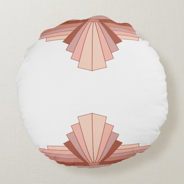 Art deco elements in full rose gold round cushion (Back)