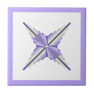 Art deco elements in lemon & purple tile