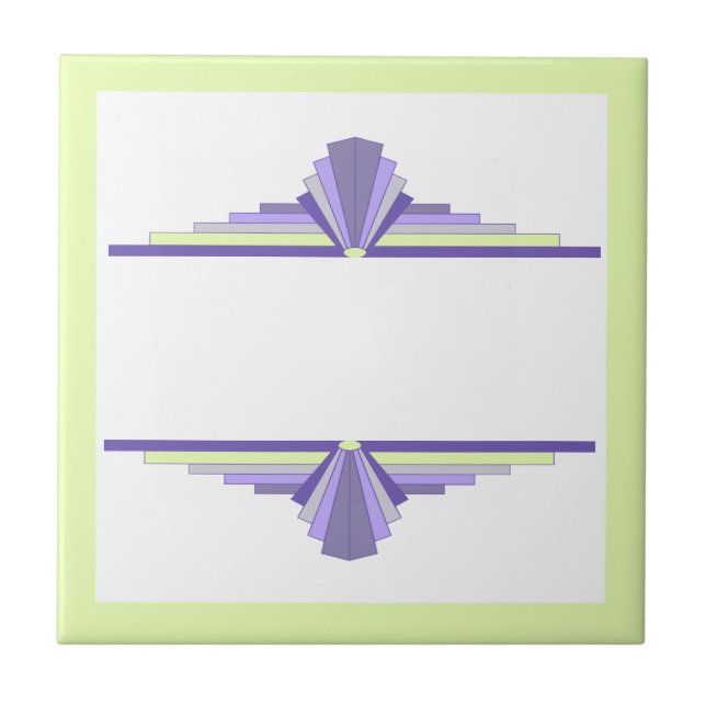 Art deco elements in lemon & purple tile (Front)