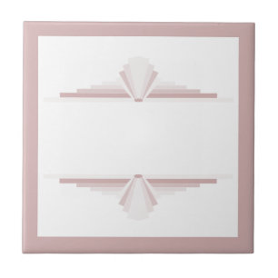 Art deco elements in light brown tile